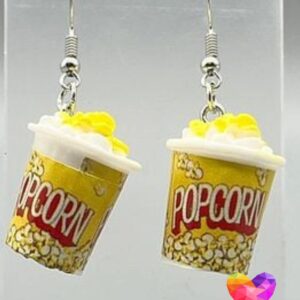 Örhängen med form av Popcorn-burkar i miniatyr